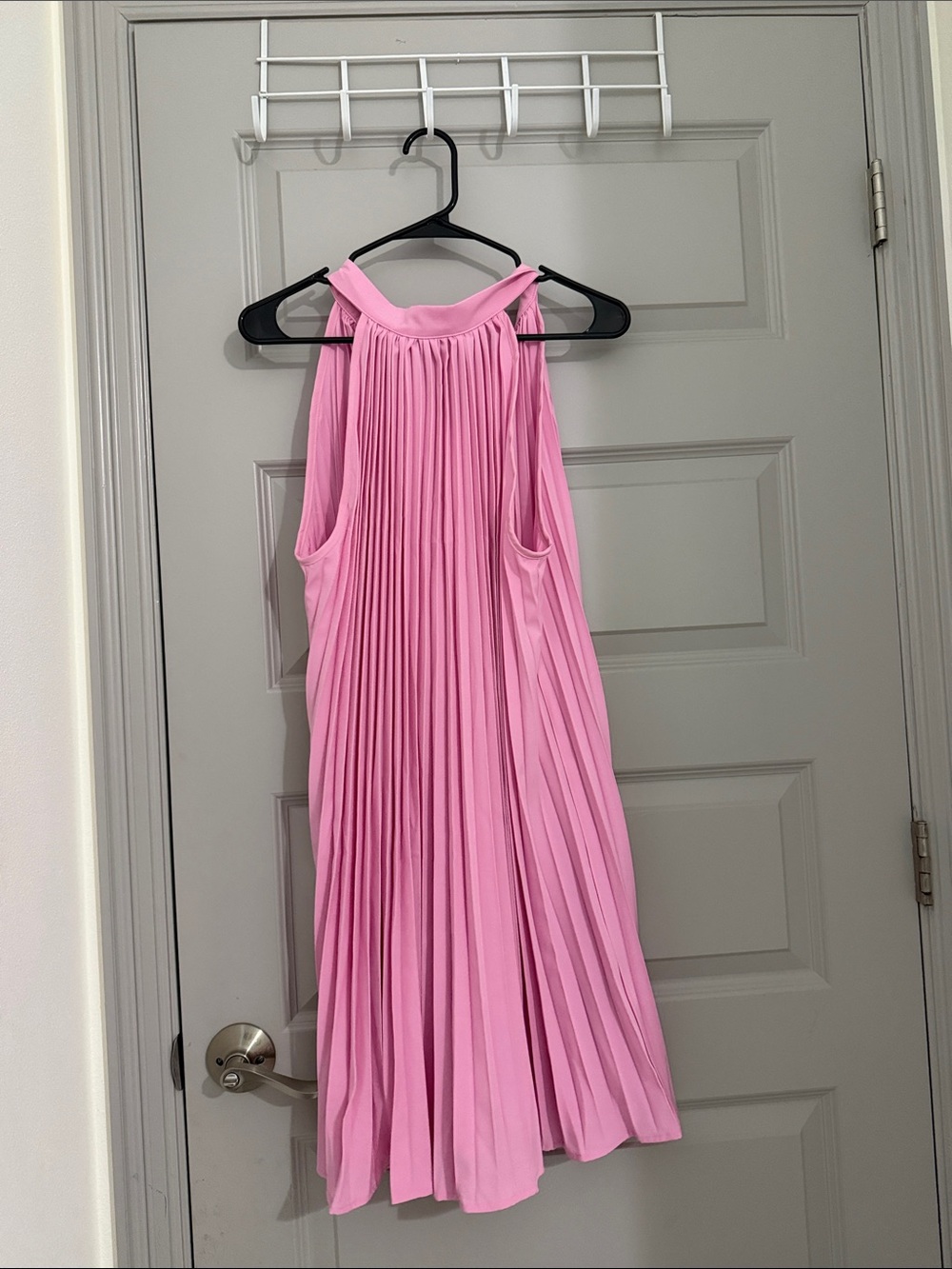 Girls Pink Pleated Halter Dress